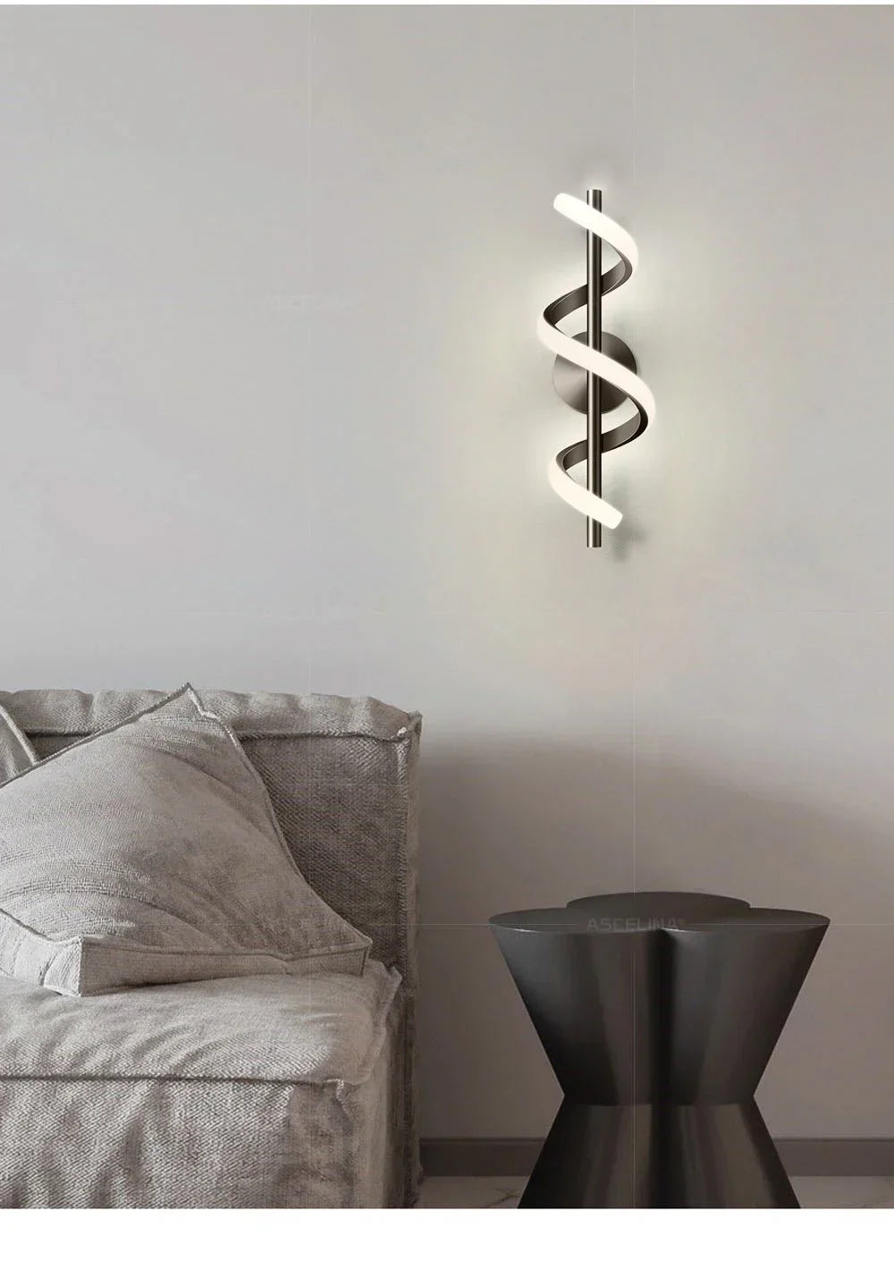 Wall Sconce — Spiral Acrylic Up Down Wall Light, 12W Tricolor, Bedroom Living Room Corridor