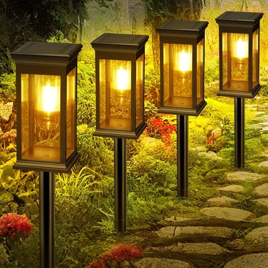 Solar Pathway Lights — Outdoor Garden Stake Lights, IP65 Waterproof, Walkway Lawn Yard Decor
