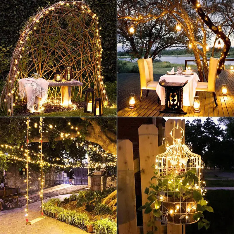 Solar Fairy String Lights Outdoor — 8 Mode IP65 Waterproof, Christmas Patio Tree Garden