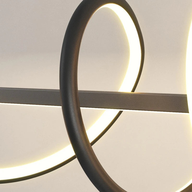 Linear Wavy Pendant Chandelier — Modern Dining Table Light, Bar Living Room Minimalist