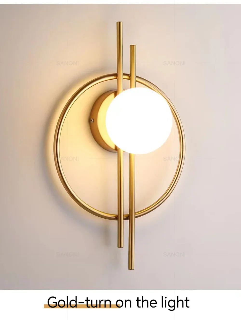 Wall Sconce — Up Down Frosted Glass Wall Light, Touch Switch, Bedroom Living Room Hallway