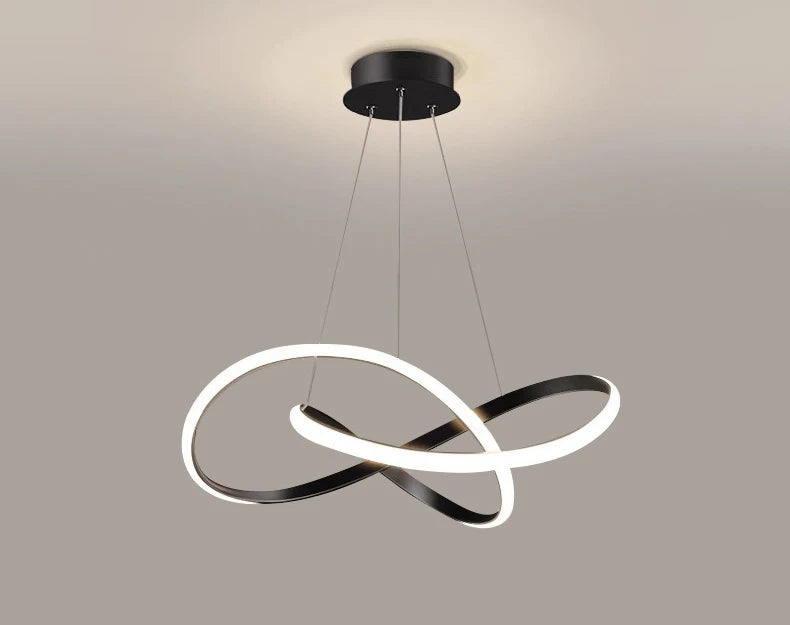 LED Ceiling Chandelier — 48W Dimmable 3-Color Semi Flush Mount, Dining Room Bedroom Living Room