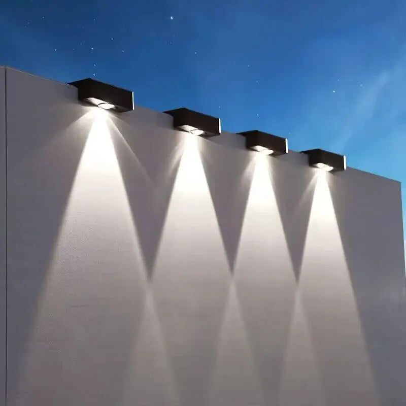 Solar Outdoor Wall Light Square — IP65 Waterproof, 4 Color Options, Garden Fence Decor