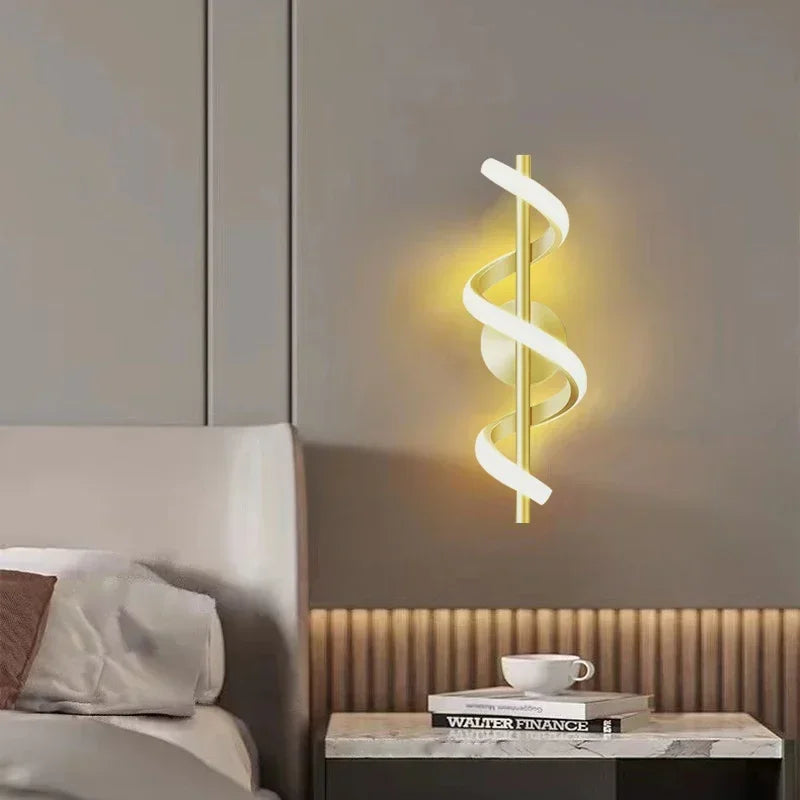 Wall Sconce — Spiral Acrylic Up Down Wall Light, 12W Tricolor, Bedroom Living Room Corridor