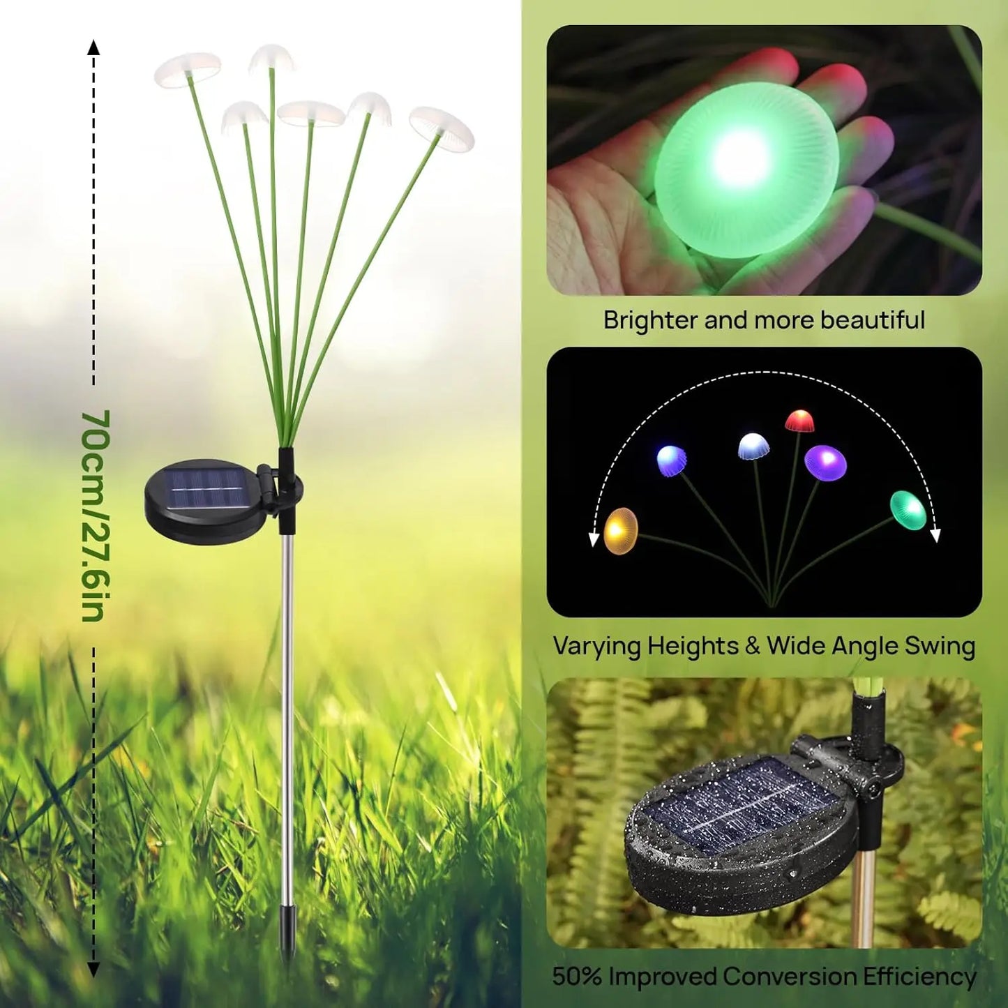 Solar Mushroom Garden Lights — Waterproof Outdoor Lawn Pathway Lights, Yard Patio Decor