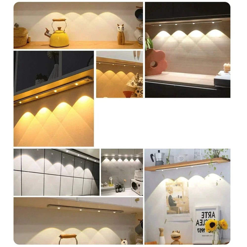 LED Under Cabinet Light — Motion Sensor, 3 Color Temps, Rechargeable, Kitchen Closet Bedroom