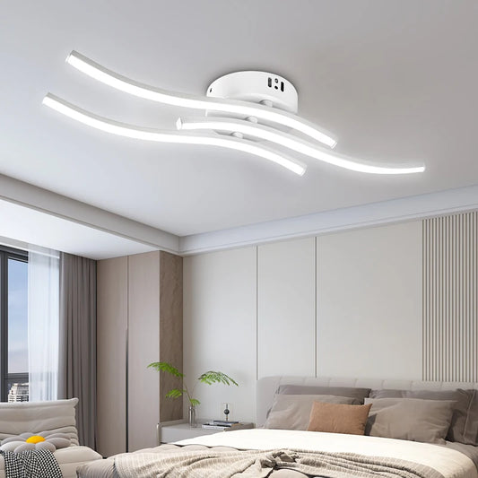 Linear Ceiling Light — 3-Color Architectural Strip Fixture, Living Room Dining Room Bedroom