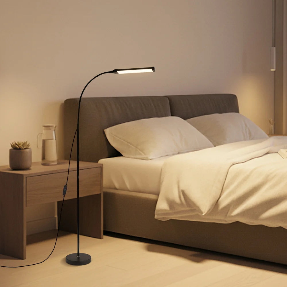 Floor Lamp — Dimmable USB Gooseneck Standing Light, RGB & White, Bedroom Living Room