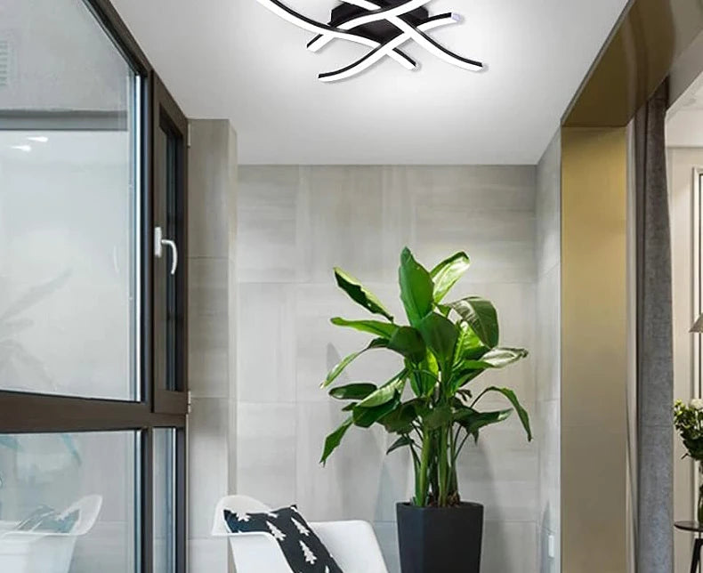 LED Ceiling Light — Modern Flush Mount Fixture, Living Room Dining Room Bedroom Kitchen