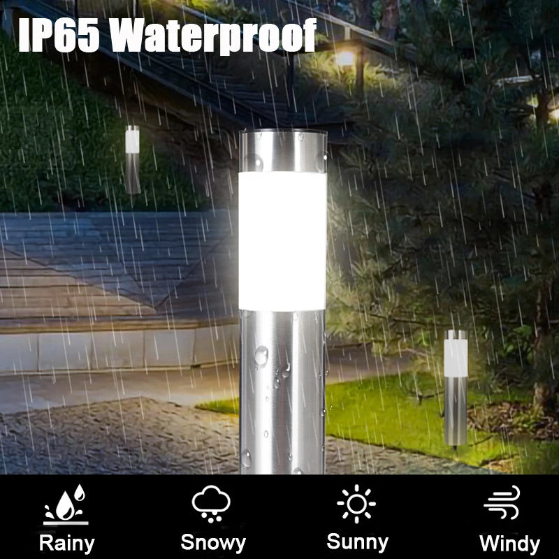 Solar Pathway Lights — Outdoor Bollard Garden Stake Lights, IP65 Waterproof, Patio Lawn Yard