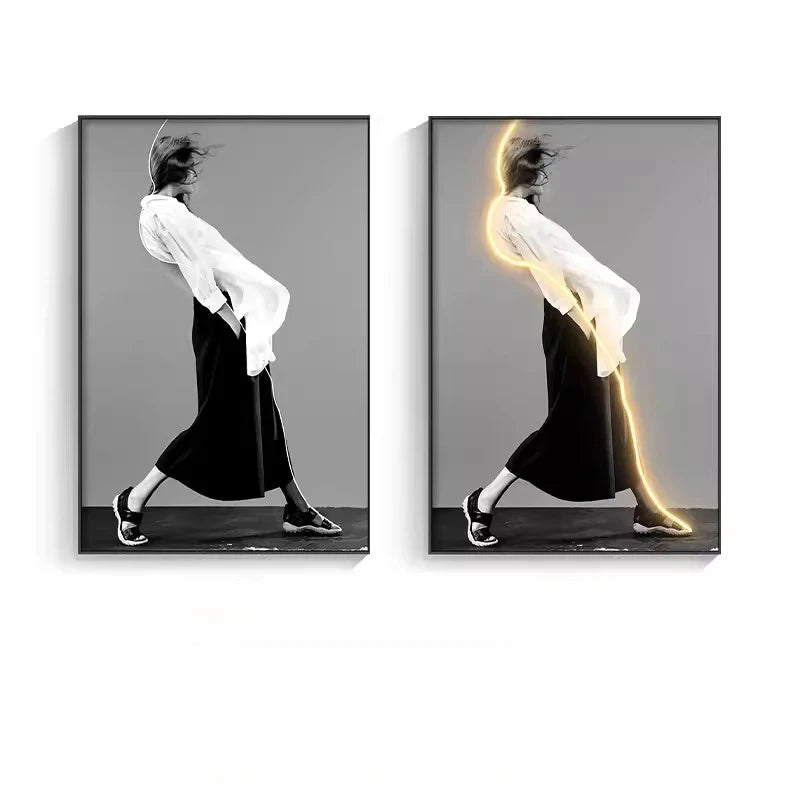 LED Art Figure Wall Lamp — Dimmable Ceramic Sculptural Light, Living Room Bedroom Decor