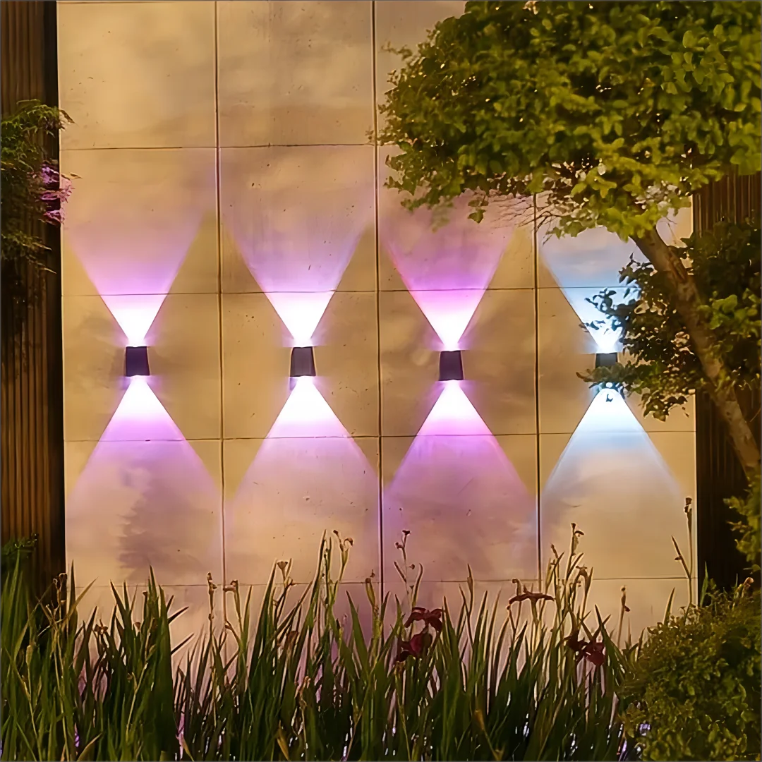 Solar Outdoor Wall Light — Up Down Garden Sconce, Waterproof Villa Patio Yard Atmosphere Light
