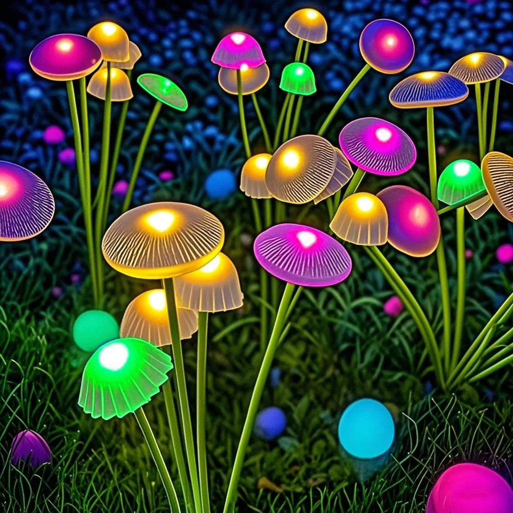 Solar Mushroom Garden Lights — Waterproof Outdoor Lawn Pathway Lights, Yard Patio Decor