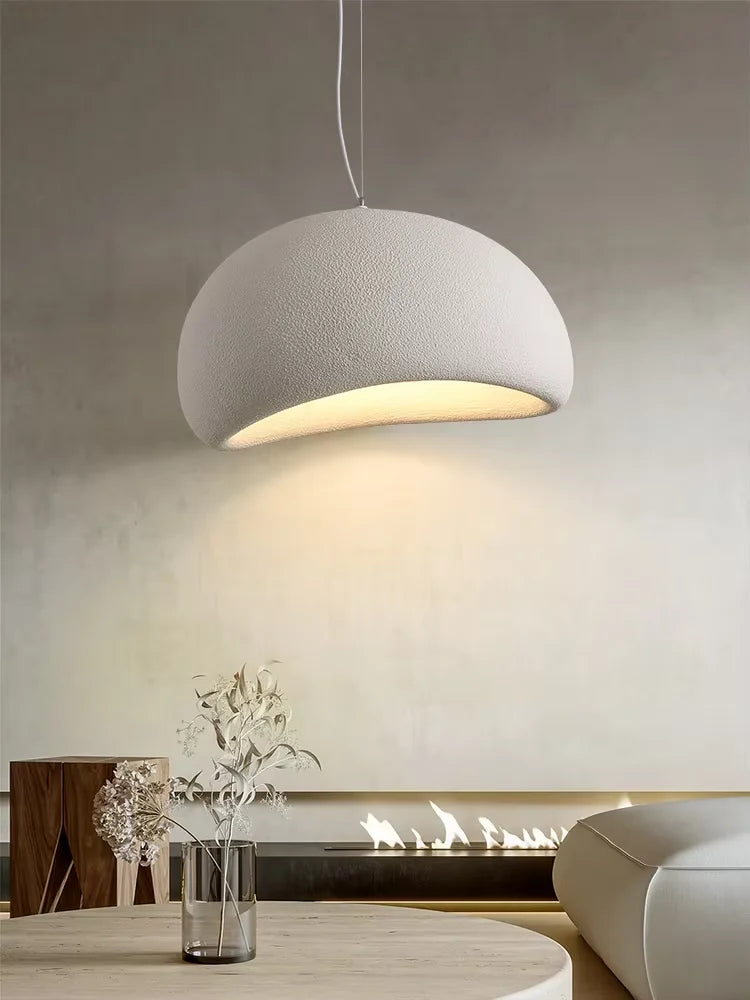 Pendant Chandelier — Nordic Wabi Sabi Hanging Lamp, Handmade, Living Room Bedroom Dining Room