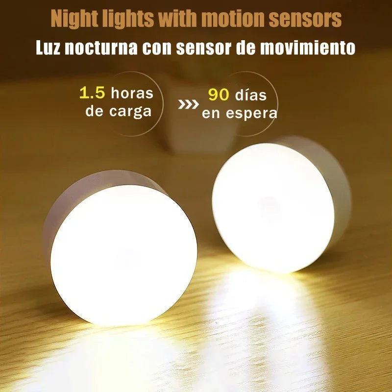 LED Motion Sensor Night Light — Rechargeable, Magnetic Mount, 3 Color Modes, Closet Bedside Cabinet