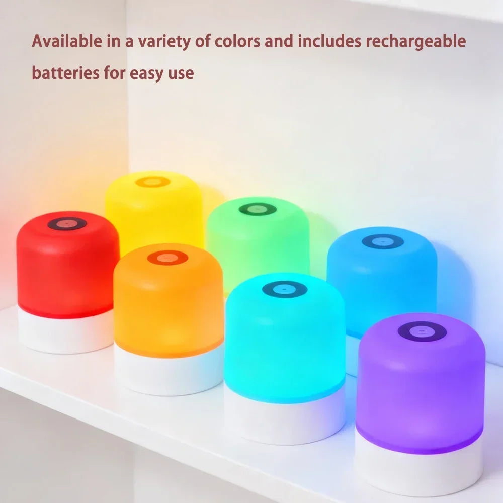 LED Desk Lamp Night Light — Touch Dimmable, RGB or 3 Color, Rechargeable or Plug-In, Bedside Reading