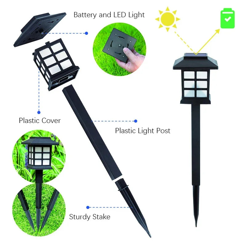 Solar Pathway Lights 2-Pack — Waterproof Outdoor Garden Stake Lights, Walkway Driveway Yard