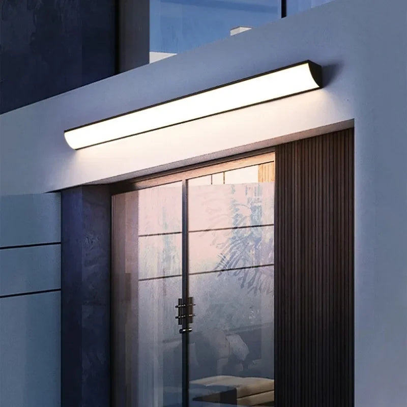 Outdoor Wall Sconce — Long Strip Minimalist Wall Light, IP65 Waterproof, Porch Garden Villa