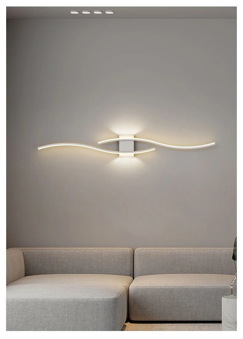 LED Wall Sconce — Up Down Indoor Wall Light, Dimmable, Black Gold White, Bedroom Living Room