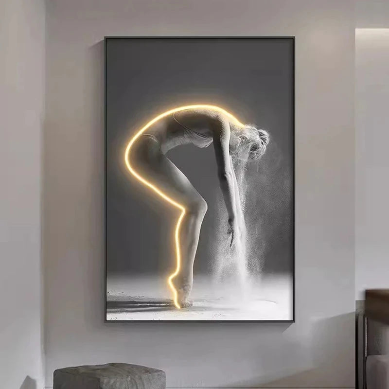 LED Art Figure Wall Lamp — Dimmable Ceramic Sculptural Light, Living Room Bedroom Decor