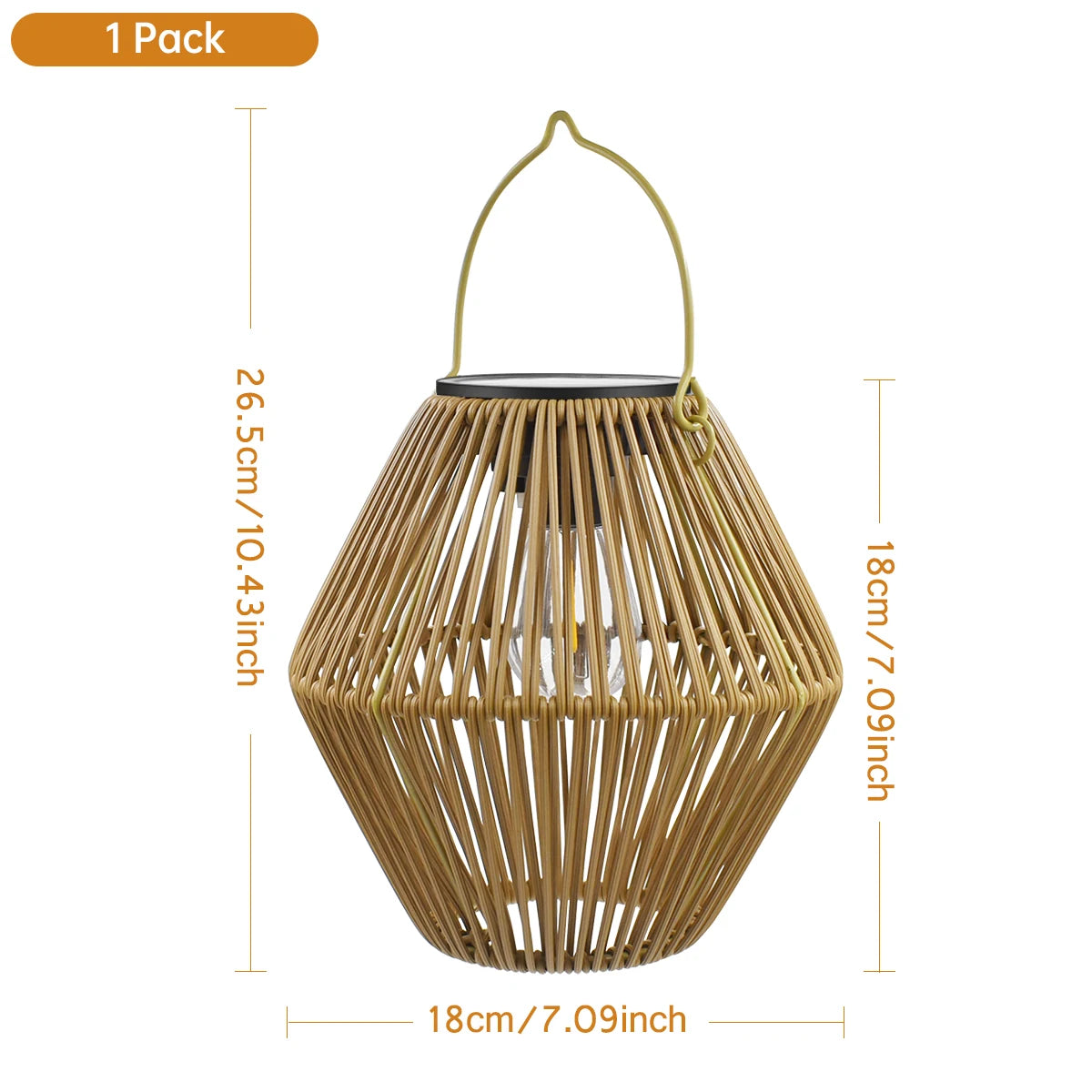 Solar Hanging Lantern — Waterproof Boho Woven Rattan Garden Light, Outdoor Patio Yard Decor