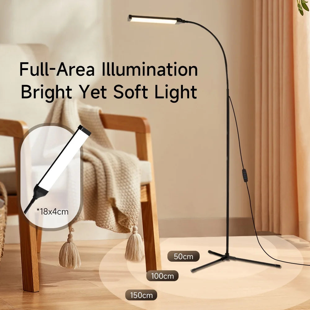 Floor Lamp — Dimmable USB Gooseneck Standing Light, RGB & White, Bedroom Living Room