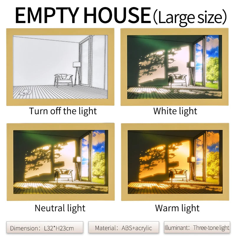 LED Window Light Painting — Sunlight Art Night Light, Dimmable Touch Control, Home Decor