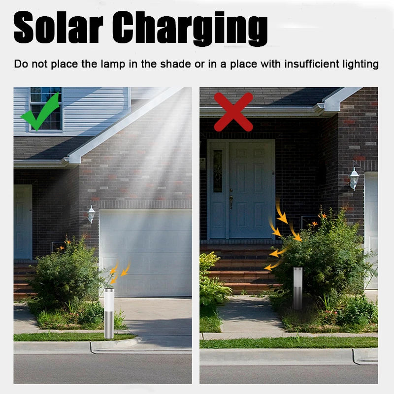 Solar Pathway Lights — Outdoor Bollard Garden Stake Lights, IP65 Waterproof, Patio Lawn Yard