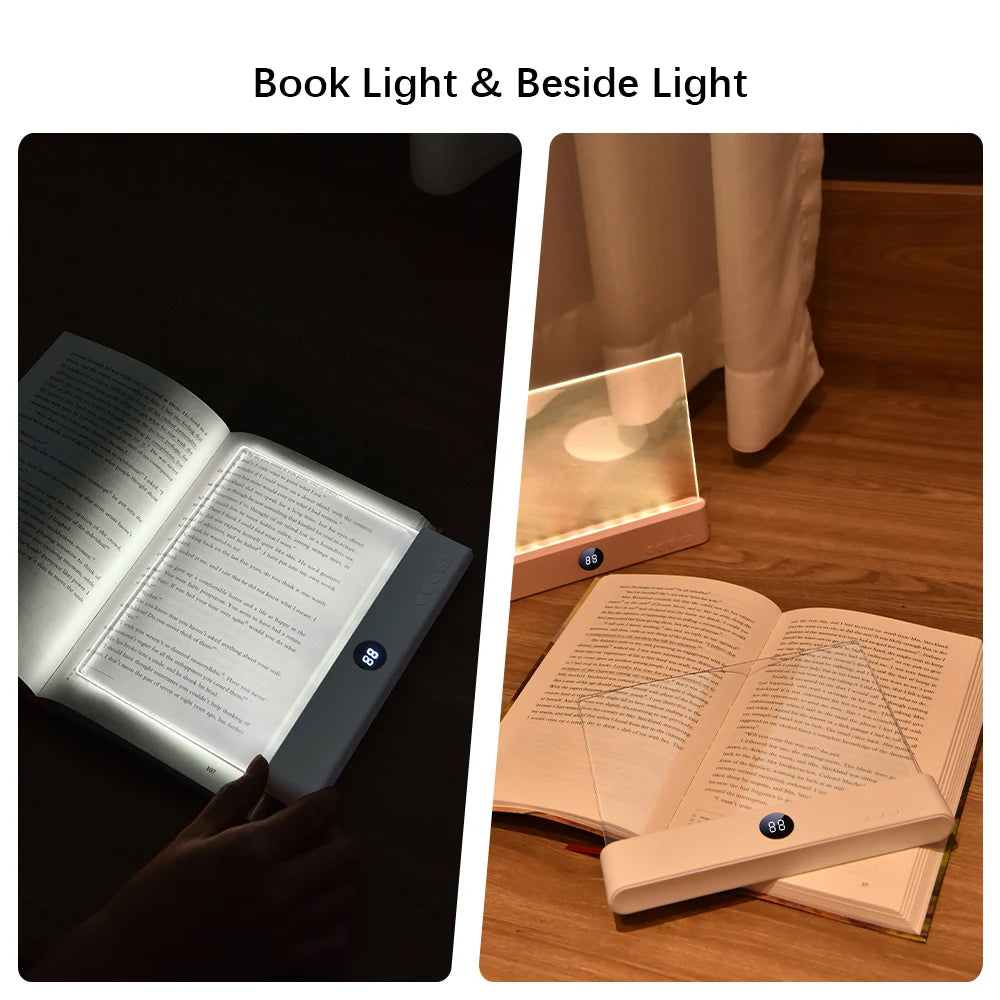 LED Book Light & Night Light 2-in-1 — 3 Color Temps, Stepless Dimming, Timer, USB Rechargeable