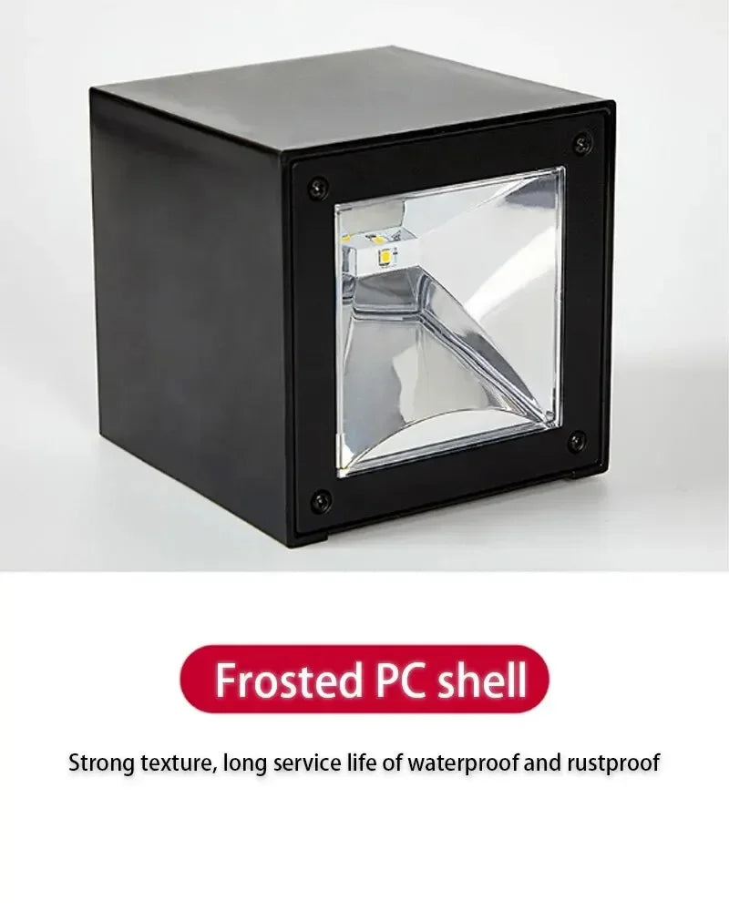 Solar Wall Sconce — Square Outdoor Garden Light, Warm White RGB, IP Waterproof, Porch Fence