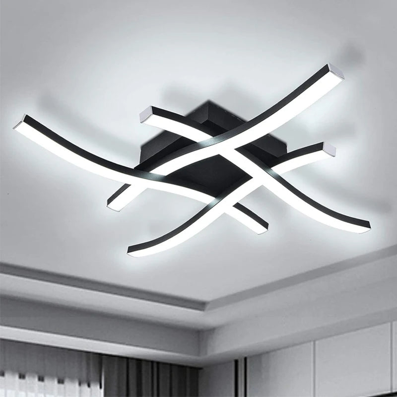 LED Ceiling Light — Modern Flush Mount Fixture, Living Room Dining Room Bedroom Kitchen