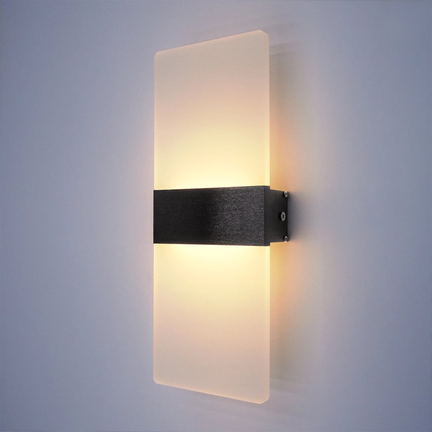 LED Wall Sconce — Aluminum Acrylic Up Down Wall Light, Black Gold Silver, Bedroom Corridor Bathroom