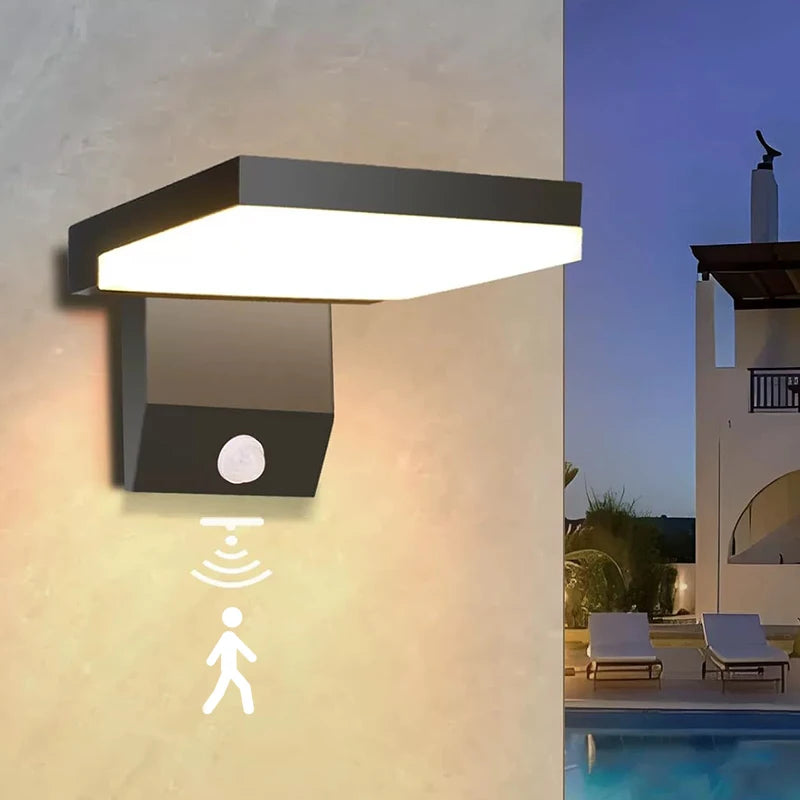 LED Outdoor Wall Light — IP65 Waterproof Motion Sensor, Foldable Modern Porch Lamp