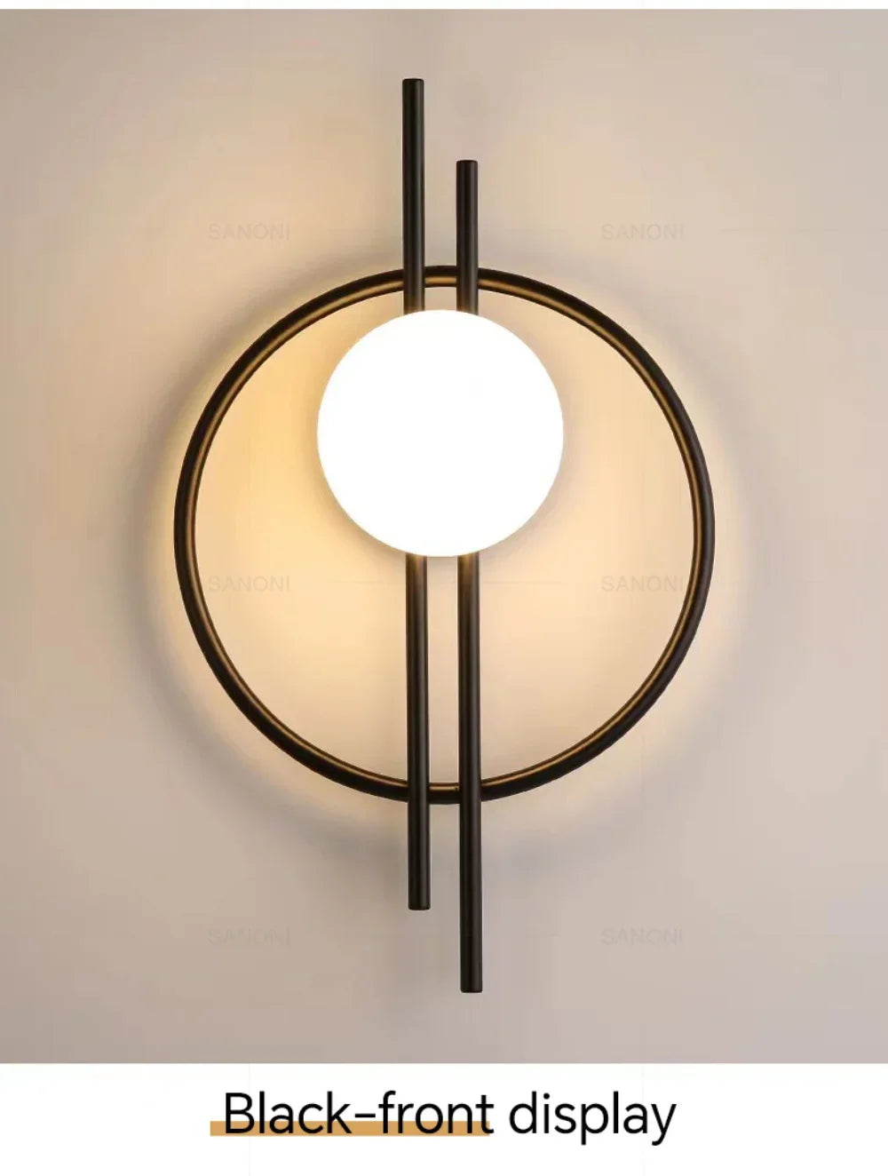 Wall Sconce — Up Down Frosted Glass Wall Light, Touch Switch, Bedroom Living Room Hallway