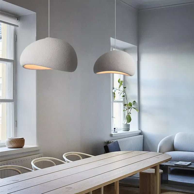 Pendant Chandelier — Nordic Wabi Sabi Hanging Lamp, Handmade, Living Room Bedroom Dining Room