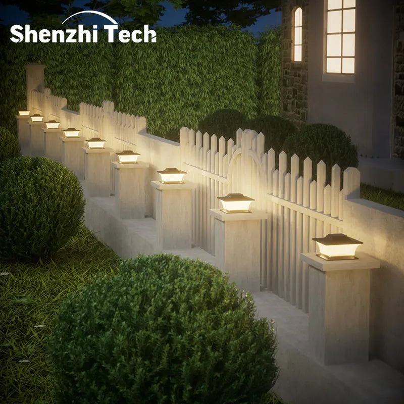 Solar Post Cap Light — Auto On/Off Outdoor Landscape Light, Garden Pathway Fence Patio