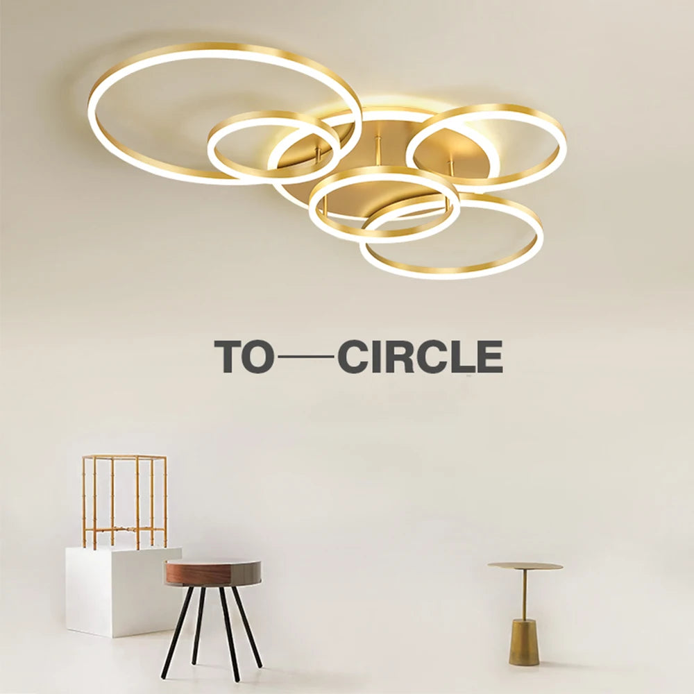 LED Ceiling Chandelier — Infinite Dimming 3-Color Remote Control, Multi-Head, Living Room Bedroom