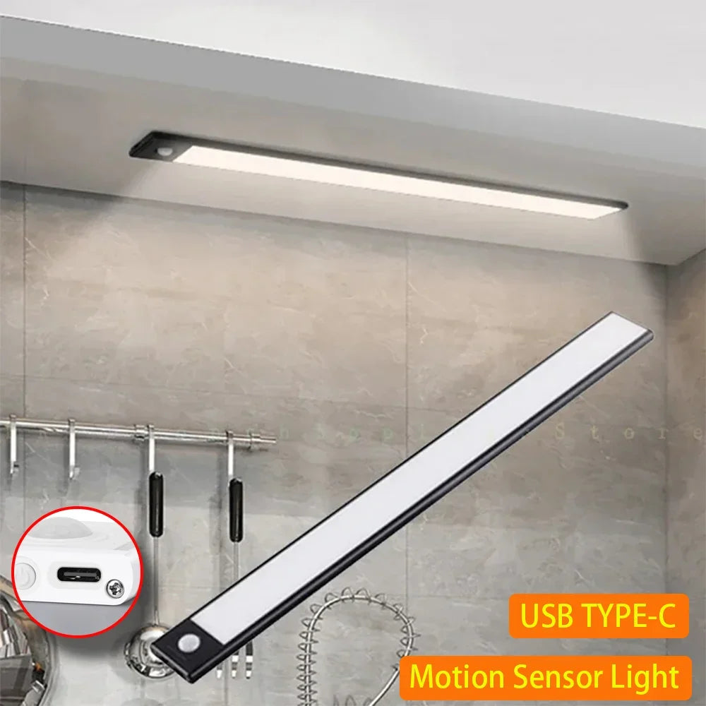LED Under Cabinet Night Light — Motion Sensor, 3 Color Temps, Rechargeable, Magnetic, Kitchen Closet