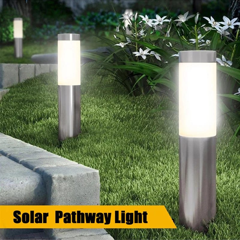 Solar Pathway Lights — Outdoor Bollard Garden Stake Lights, IP65 Waterproof, Patio Lawn Yard