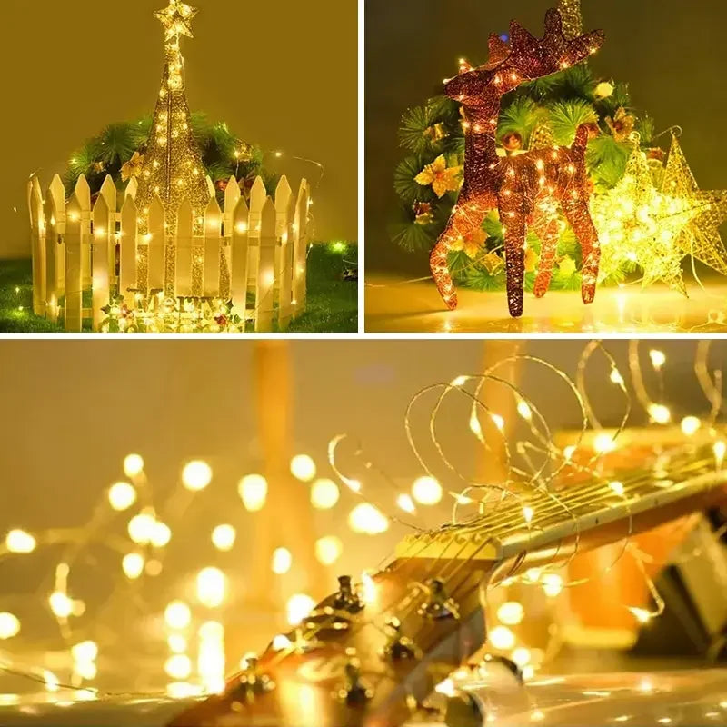 Solar Fairy String Lights Outdoor — 8 Mode IP65 Waterproof, Christmas Patio Tree Garden