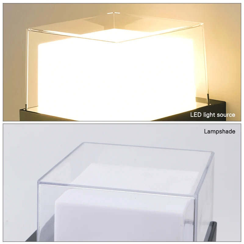 LED Wall Lamp Indoor Outdoor — IP65 Waterproof, Dimmable Touch Switch, Porch Balcony
