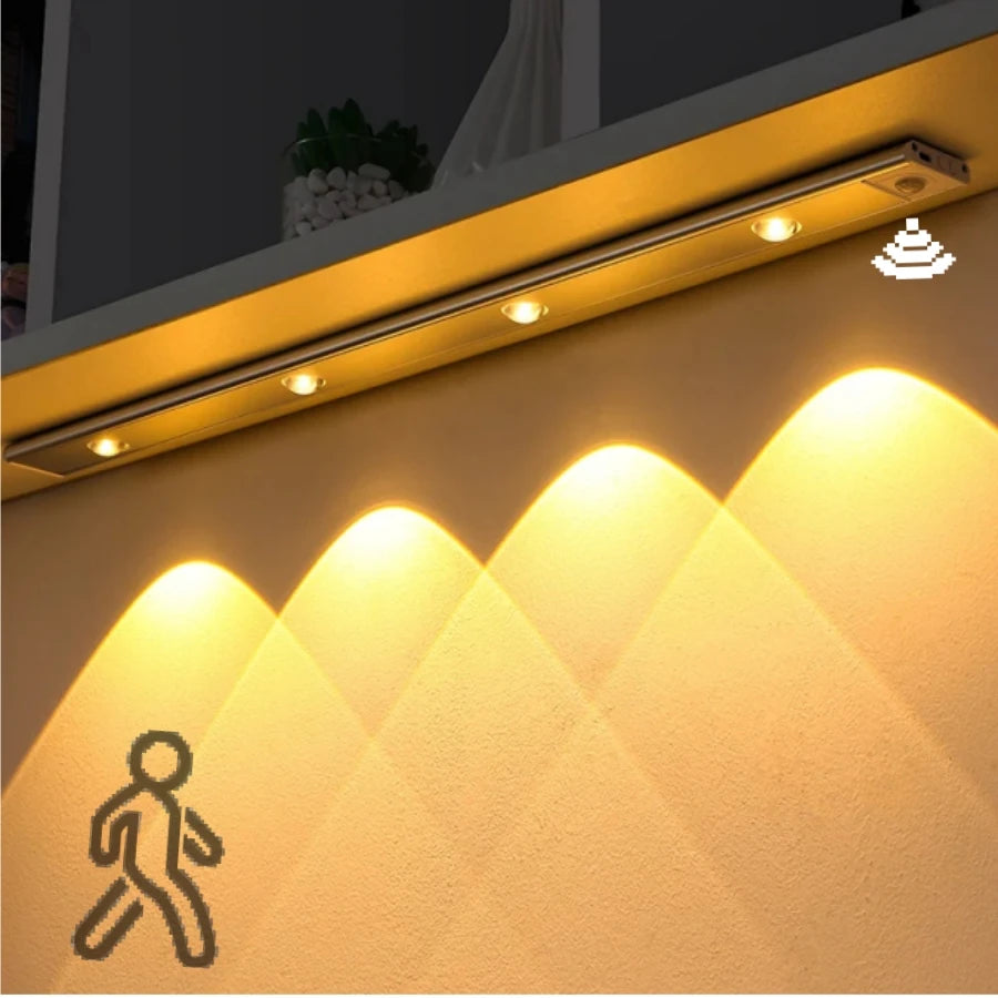 LED Under Cabinet Light — Motion Sensor, 3 Color Temps, Rechargeable, Kitchen Closet Bedroom