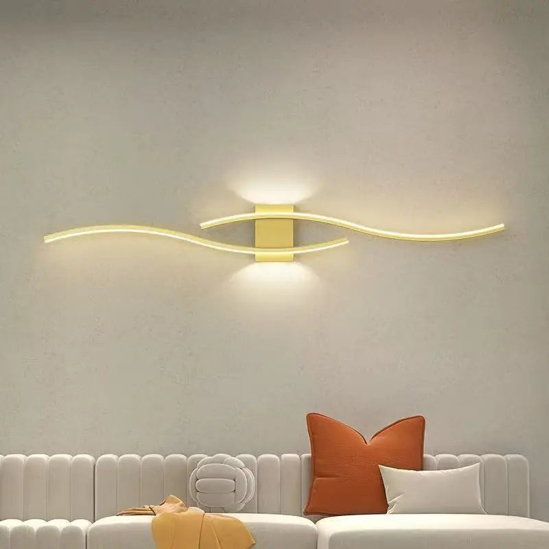 LED Wall Sconce — Up Down Indoor Wall Light, Dimmable, Black Gold White, Bedroom Living Room