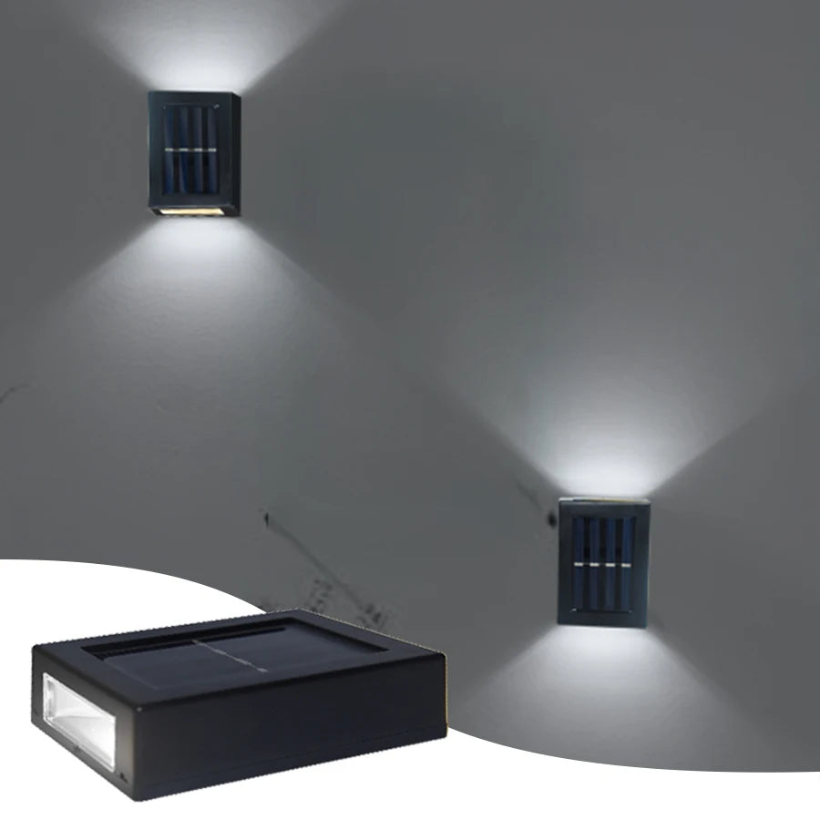 Solar Up Down Wall Washer Light Outdoor — IP65 Waterproof, Auto Dusk to Dawn, Garden Porch