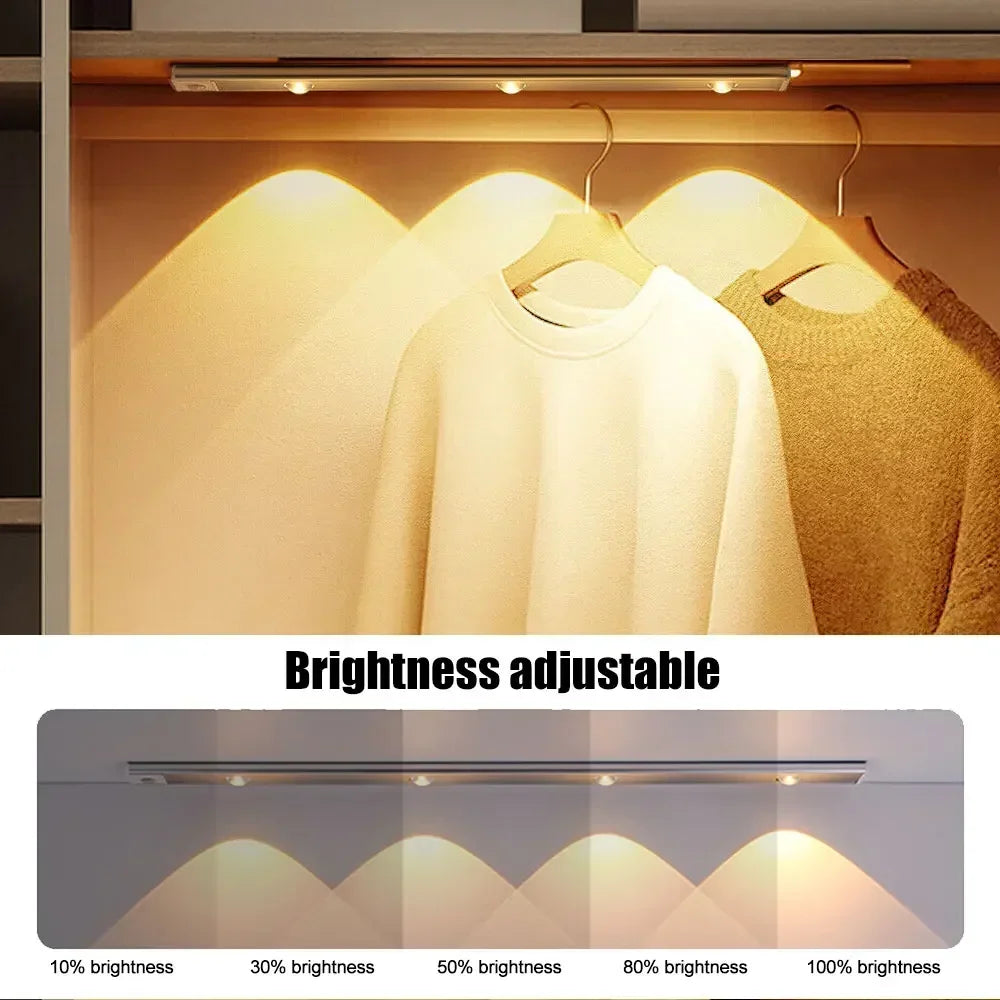 LED Under Cabinet Light — Motion Sensor, 3 Color Temps, Rechargeable, Kitchen Closet Bedroom