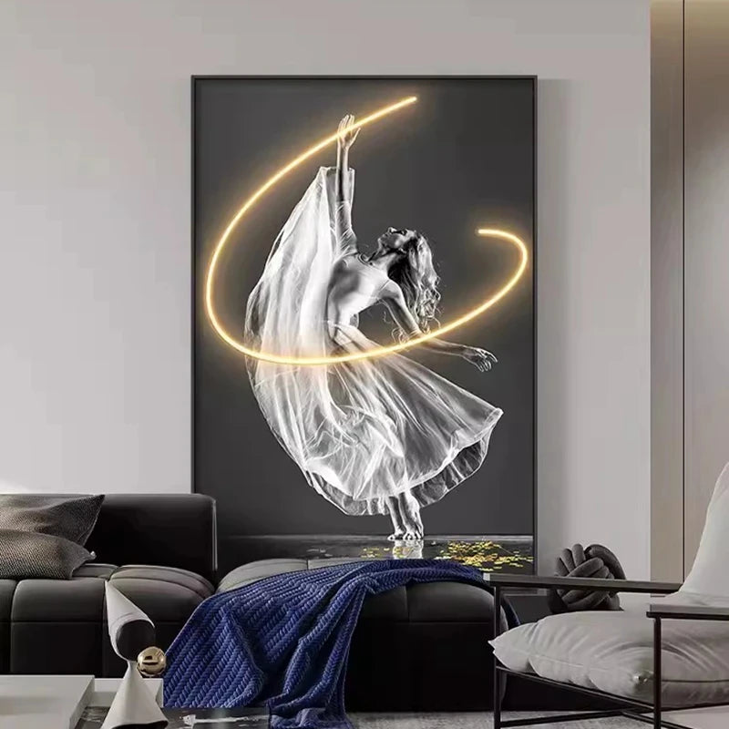 LED Art Figure Wall Lamp — Dimmable Ceramic Sculptural Light, Living Room Bedroom Decor