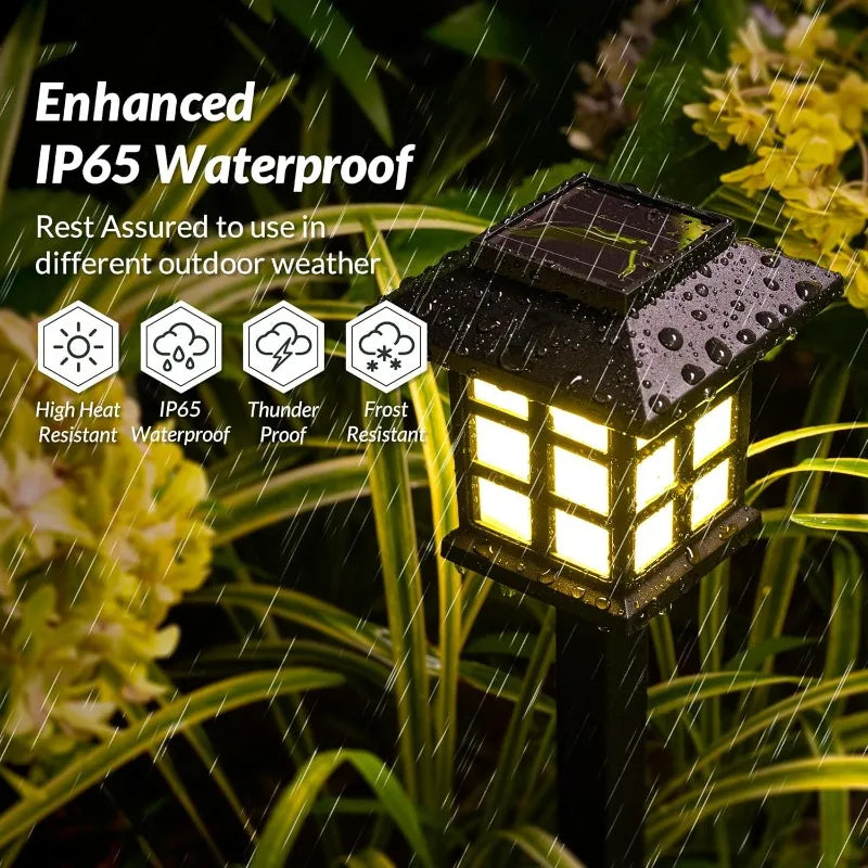 Solar Pathway Lights 2-Pack — Waterproof Outdoor Garden Stake Lights, Walkway Driveway Yard