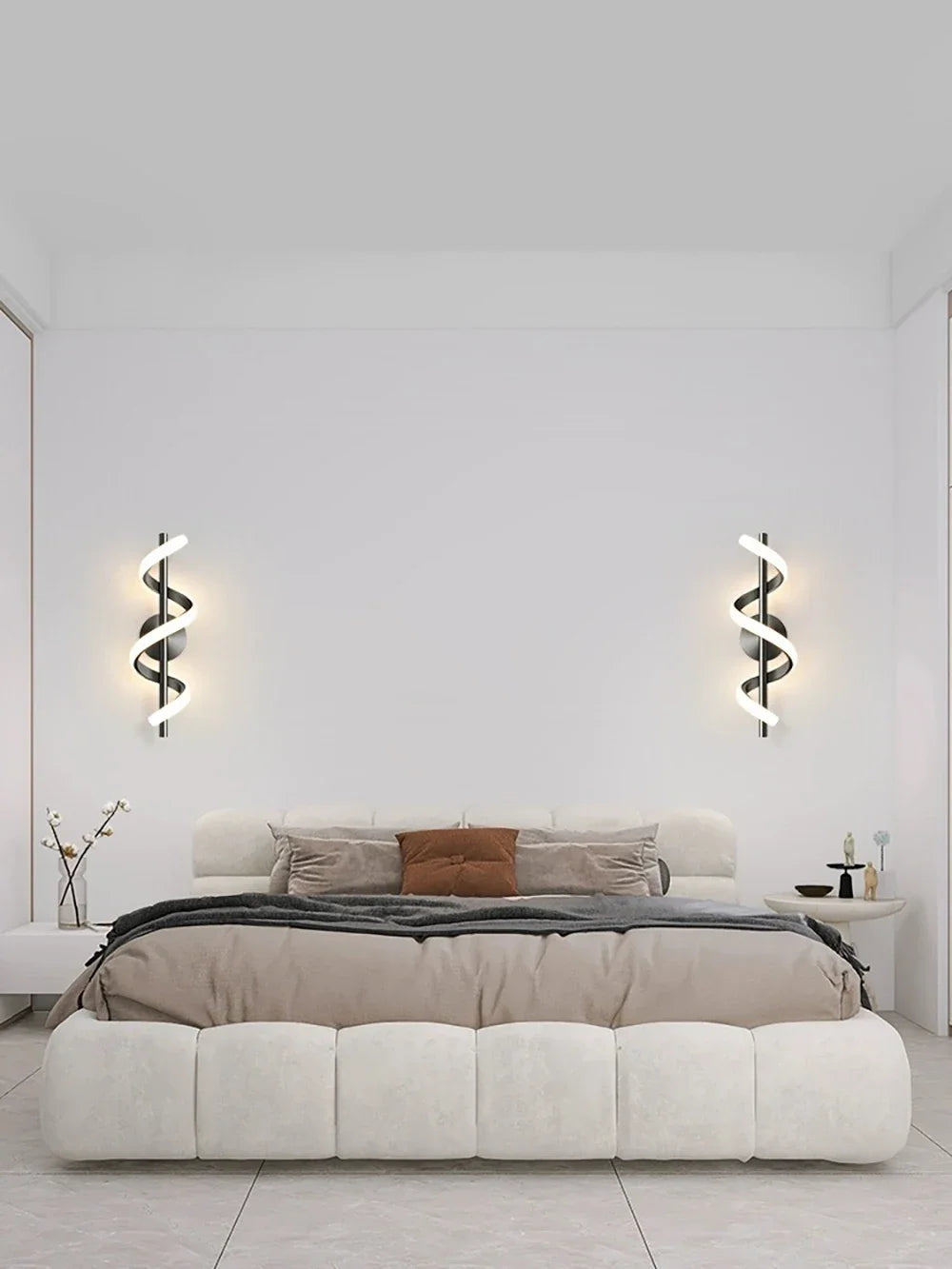 Wall Sconce — Spiral Acrylic Up Down Wall Light, 12W Tricolor, Bedroom Living Room Corridor