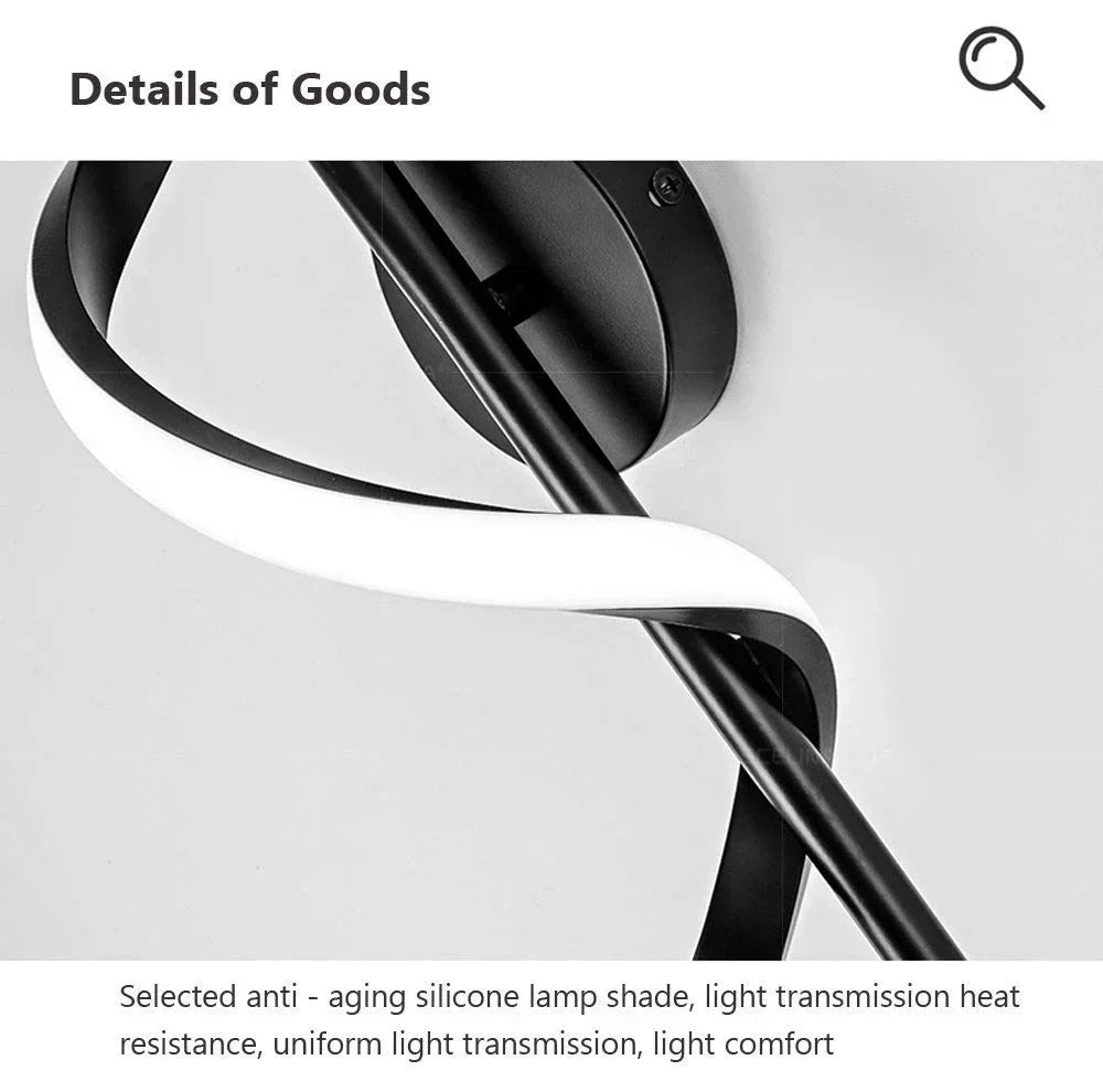 Wall Sconce — Spiral Acrylic Up Down Wall Light, 12W Tricolor, Bedroom Living Room Corridor