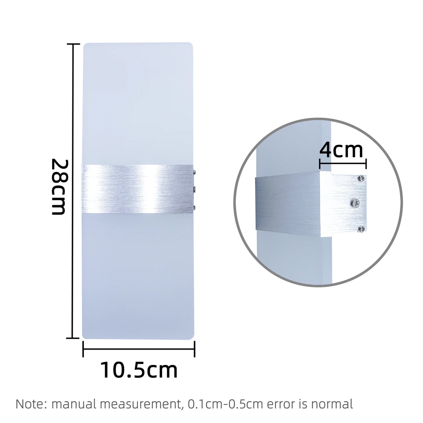 LED Wall Sconce — Aluminum Acrylic Up Down Wall Light, Black Gold Silver, Bedroom Corridor Bathroom